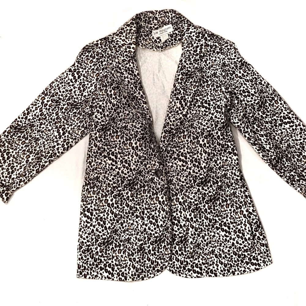 Lew Magram Oversized Vintage Leopard Print Blazer